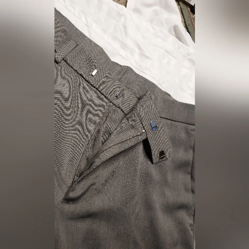 Structure Slim Fit Men's Heather Grey Flat Front Dress Pants 30x30 - Picture 8 of 11